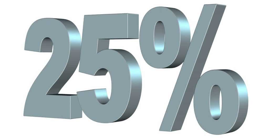 25 percent saving on energy bill