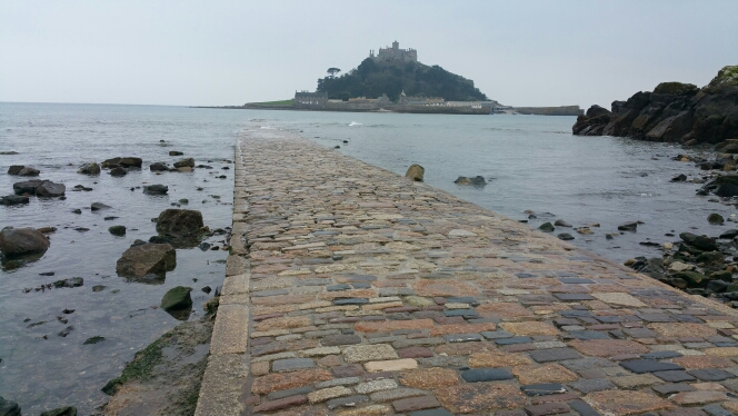 The Causeway to St Michael's Mount, disappearing beneath the water